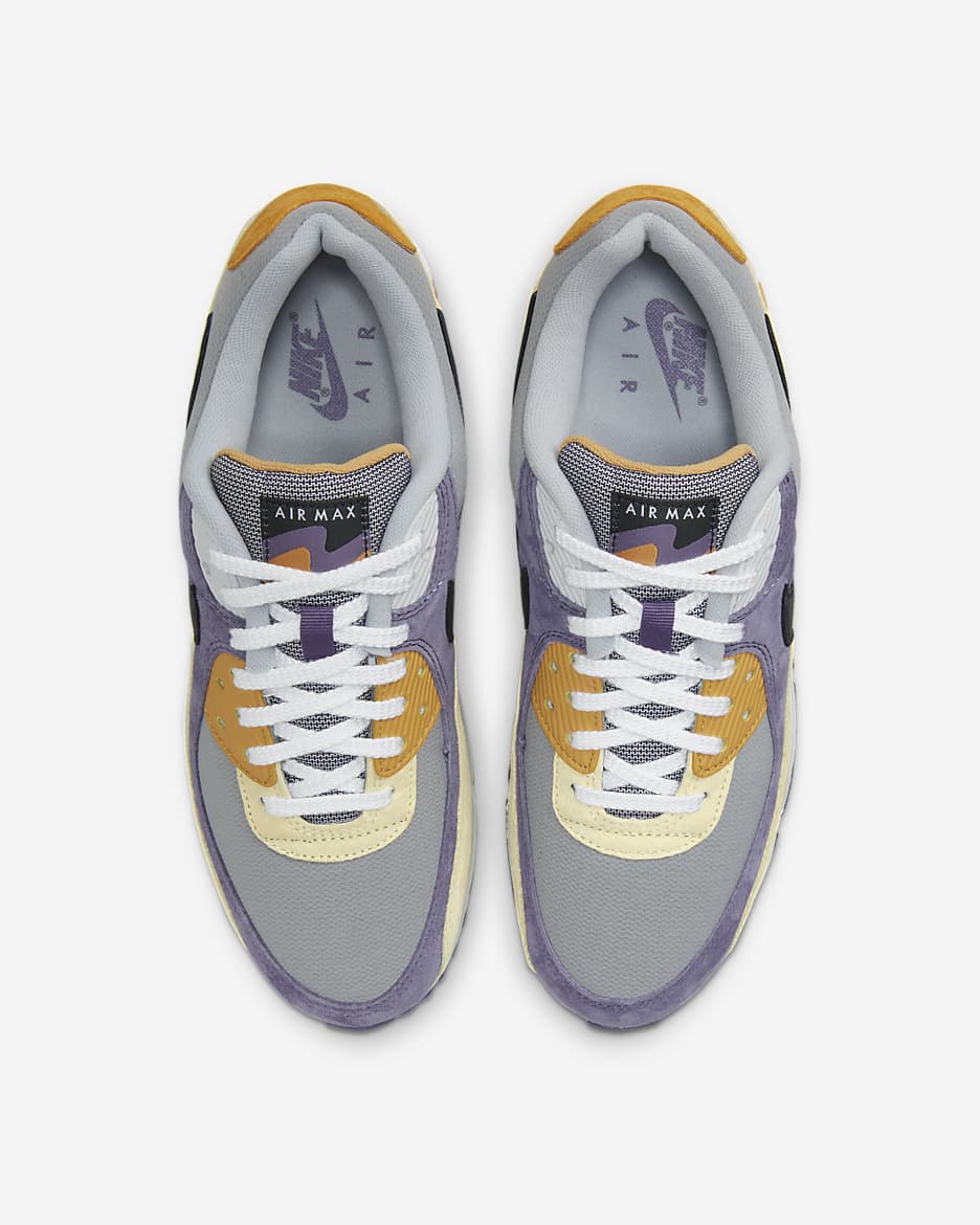 Mens 'air max 90 gray yellow purple hotsell